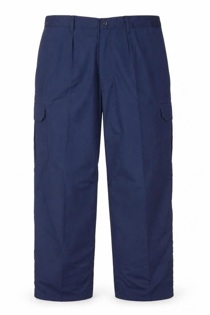 Blue Castle Men's Blue 2XL Cargo Work Trousers Polyester Cotton