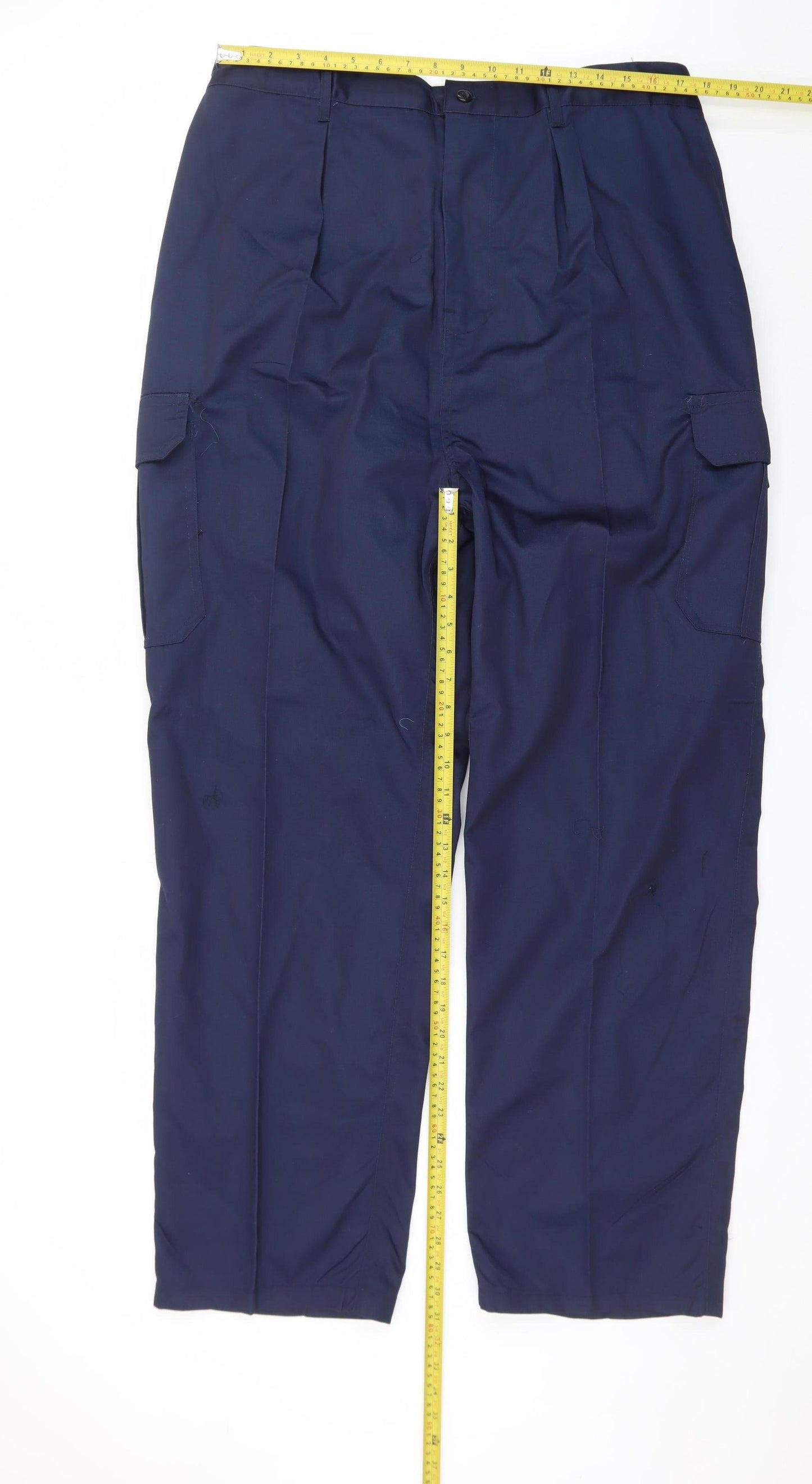 Blue Castle Men's Blue 2XL Cargo Work Trousers Polyester Cotton
