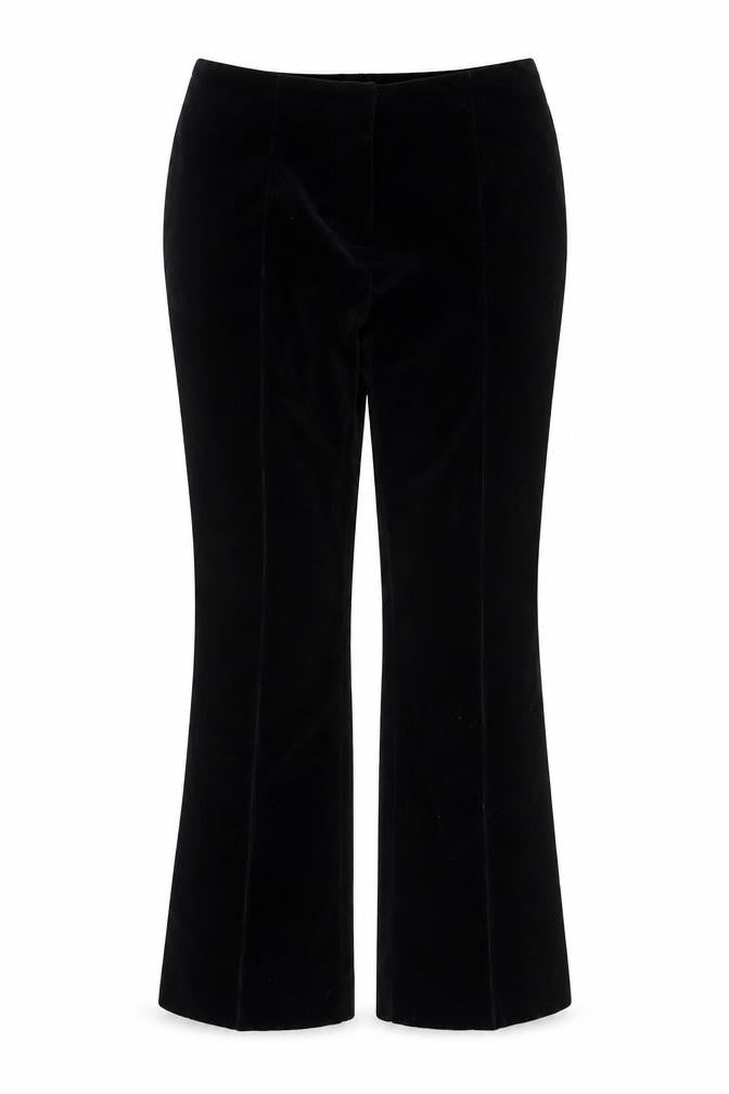 Marks & Spencer Women Black Velvet Flared Trousers Size 14