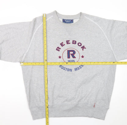 Reebok Men's Grey L Pullover Sweatshirt Crew Neck Sports Style