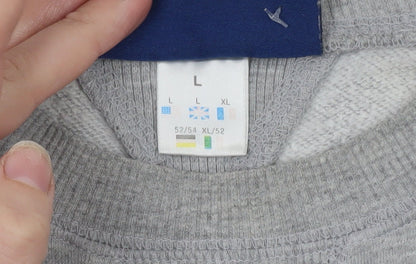 Reebok Men's Grey L Pullover Sweatshirt Crew Neck Sports Style