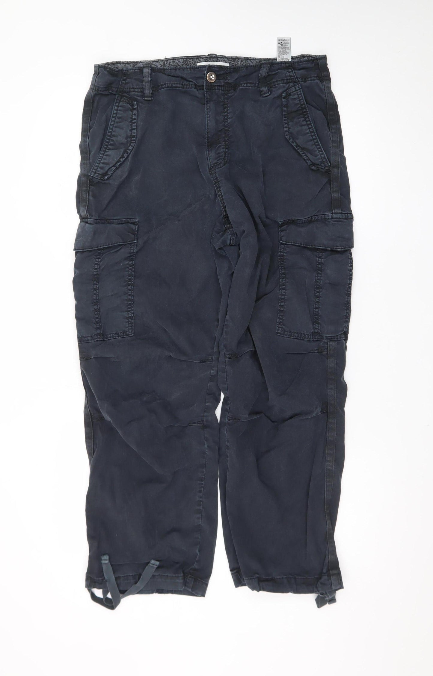 Marks and Spencer Men's Blue Cargo Trousers L Regular Fit