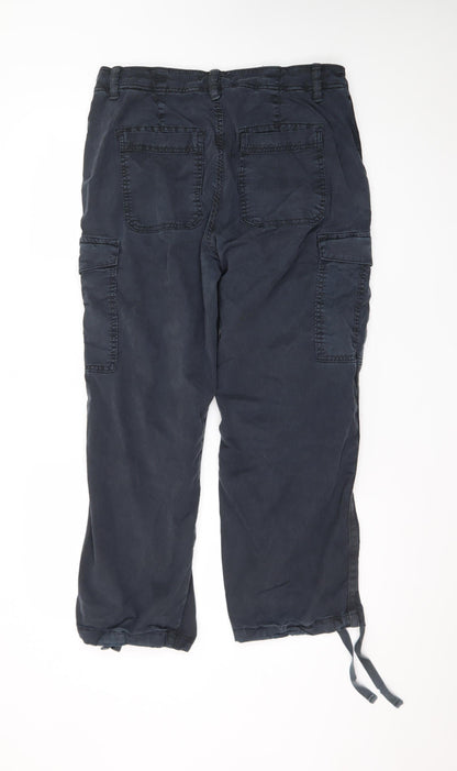 Marks and Spencer Men's Blue Cargo Trousers L Regular Fit