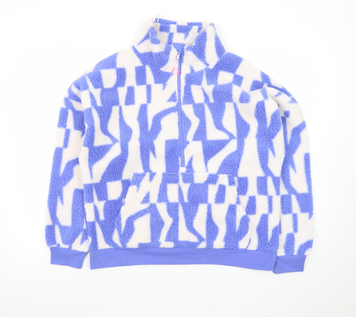 Dunnes Stores Women Blue & White Fleece Pullover Sweatshirt Small