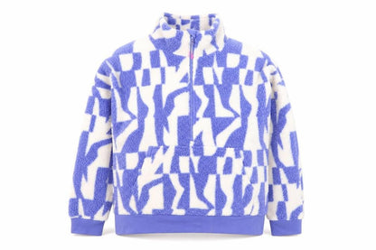 Dunnes Women Blue & White Fleece Pullover Sweatshirt Small