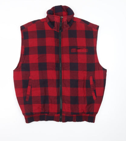 Ozark Trail Men Red Check Cotton Outdoor Bodywarmer XL