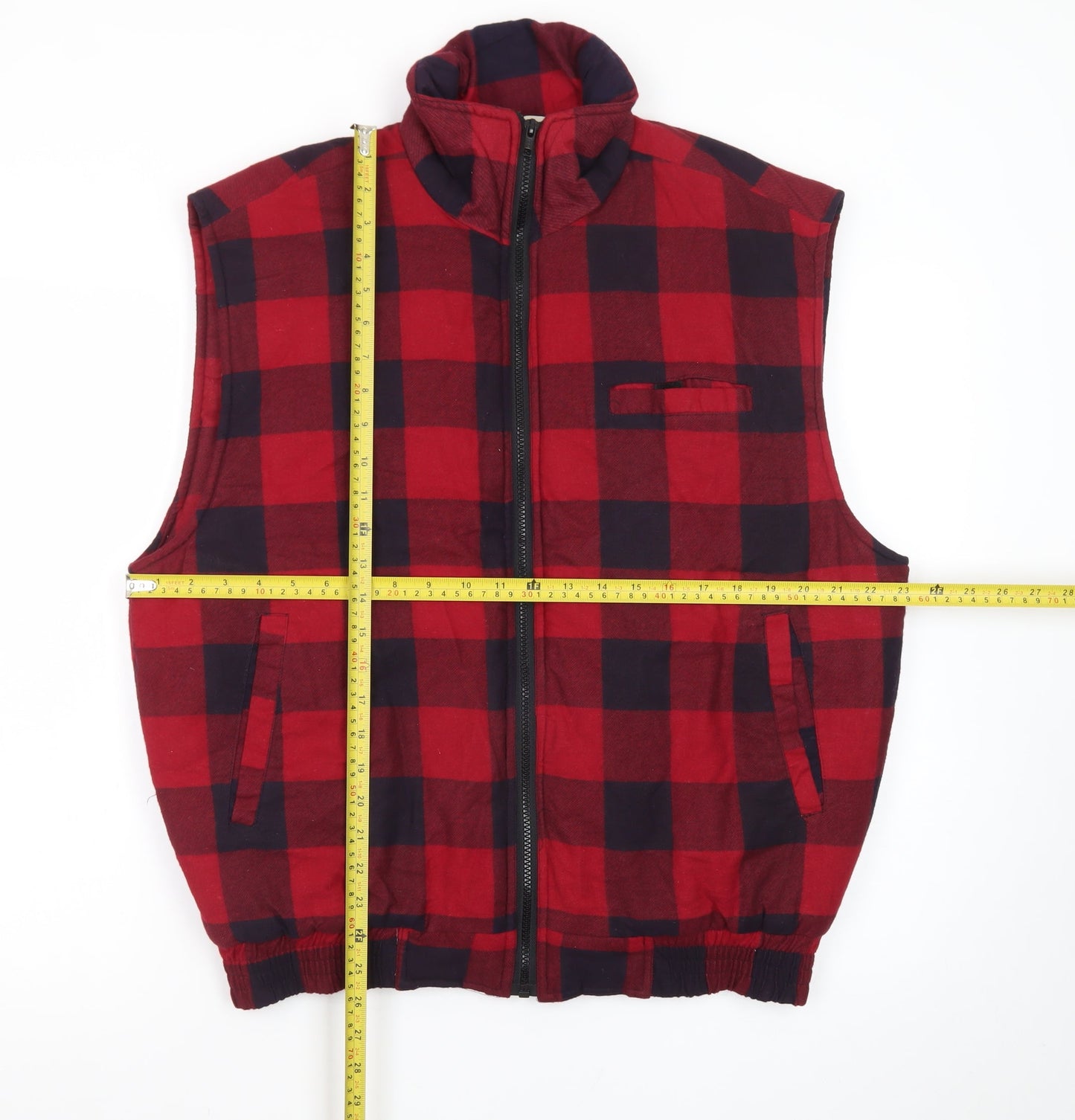 Ozark Trail Men Red Check Cotton Outdoor Bodywarmer XL