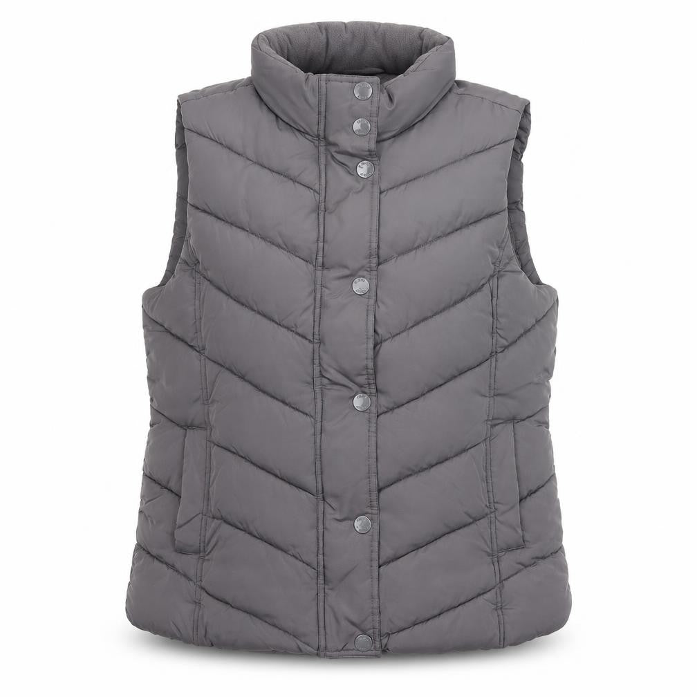 Gap Women's Grey Quilted Puffer Waistcoat L Sleeveless Casual Vest