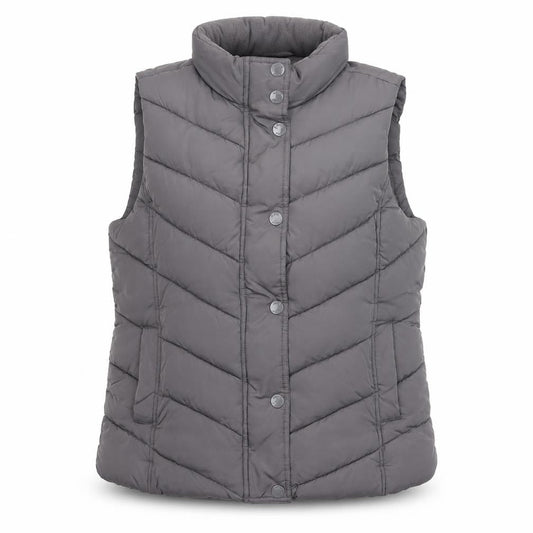 Gap Women's Grey Quilted Puffer Waistcoat L Sleeveless Casual Vest