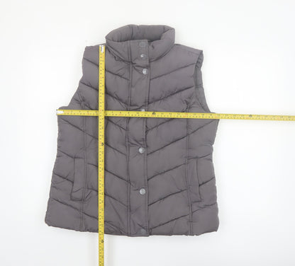 Gap Women's Grey Quilted Puffer Waistcoat L Sleeveless Casual Vest