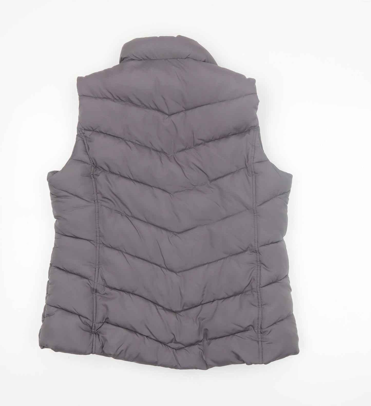 Gap Women's Grey Quilted Puffer Waistcoat L Sleeveless Casual Vest