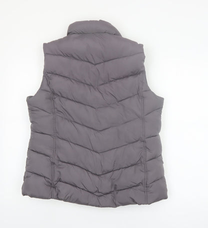 Gap Women's Grey Quilted Puffer Waistcoat L Sleeveless Casual Vest