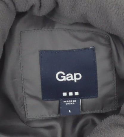 Gap Women's Grey Quilted Puffer Waistcoat L Sleeveless Casual Vest