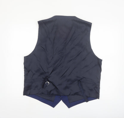 Marks and Spencer Blue Wool Waistcoat XL Women’s Formal Suit Vest
