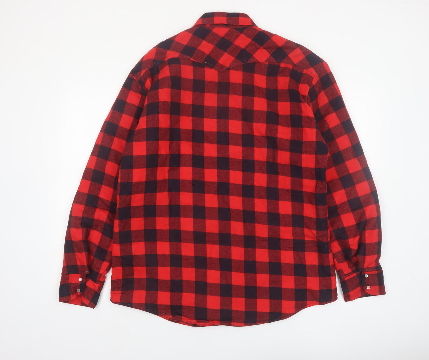 Stir-Ups Men's Red Black Check Flannel Lined Western Shirt Size L