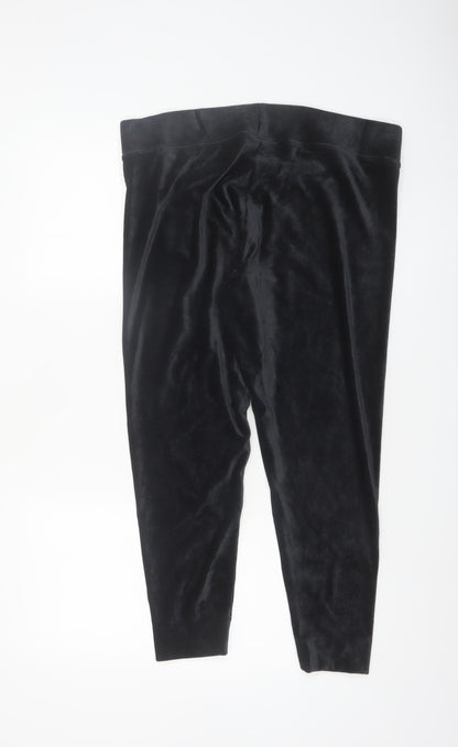 Marks and Spencer Women's Black Velvet Leggings Size 18 Short