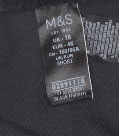 Marks and Spencer Women's Black Velvet Leggings Size 18 Short