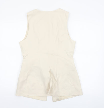 Marks and Spencer Women Beige Size 12 Sleeveless Suit Waistcoat