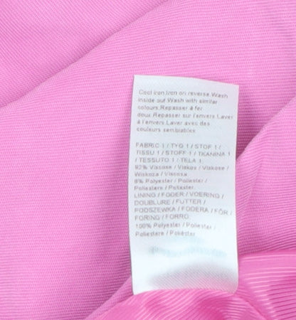 River Island Women Pink Size 8 Single-Breasted Long Blazer Jacket