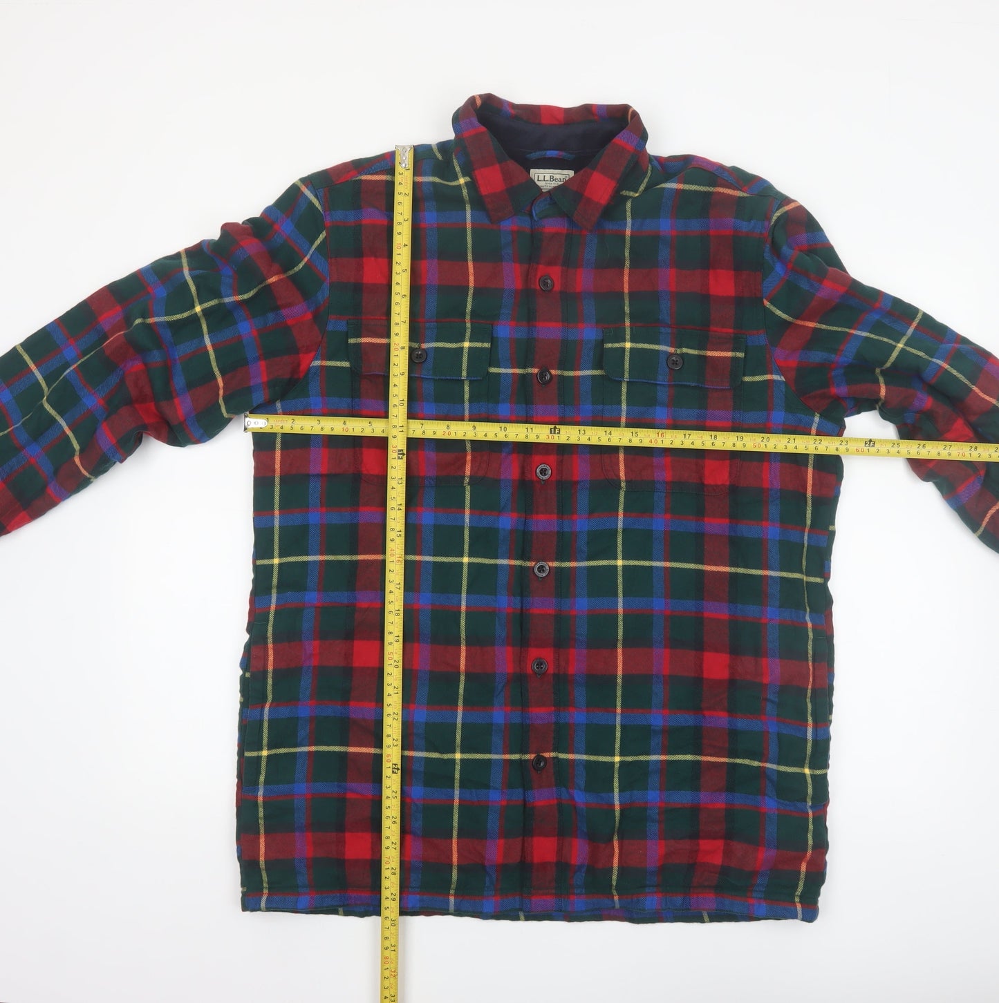 L.L.Bean Men's Multicoloured Flannel Button-Up Shirt M Classic Fit