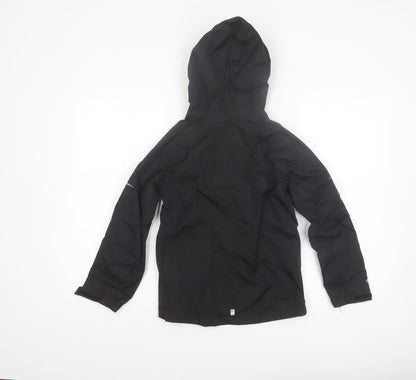 Regatta Boys Black Waterproof Hooded Rain Coat Jacket 7-8 Years
