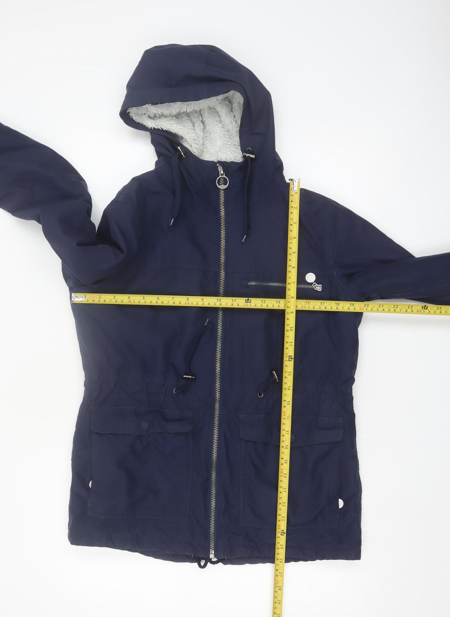 Trespass Women's Blue Waterproof Hooded Parka Jacket Size 10