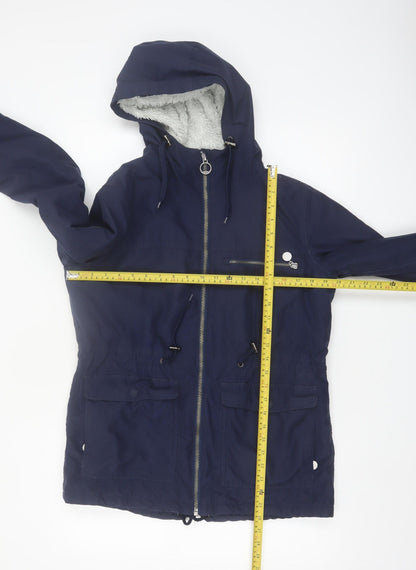 Trespass Women's Blue Waterproof Hooded Parka Jacket Size 10
