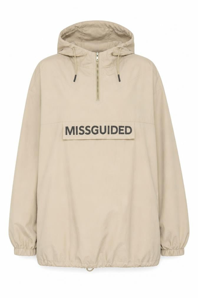 Missguided Women’s Beige Hooded Anorak Jacket Size 6
