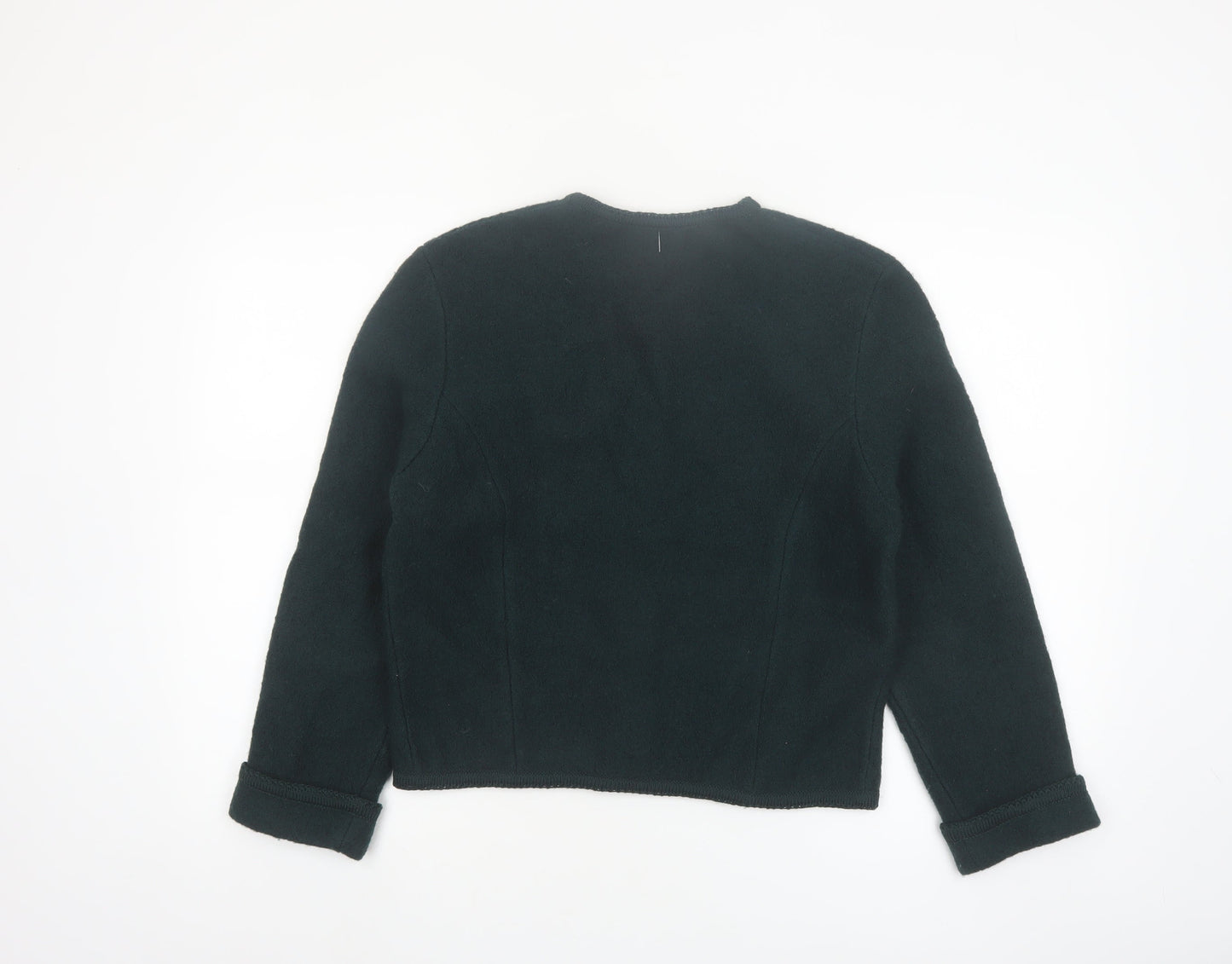 Braemar Petites by Jeremy Scott Women's Green Wool Cardigan Petite S
