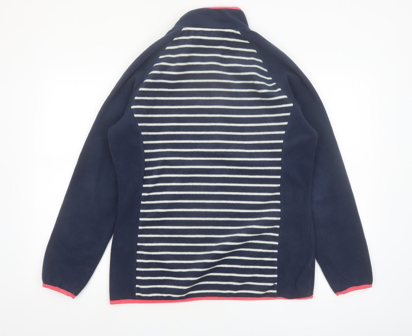 Craghoppers Women’s Navy Striped Fleece Sweatshirt UK 14 1/4 Zip Pullover
