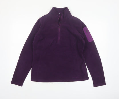 Eddie Bauer Women’s Purple Fleece Pullover Sweatshirt Size M 1/2 Zip Polartec