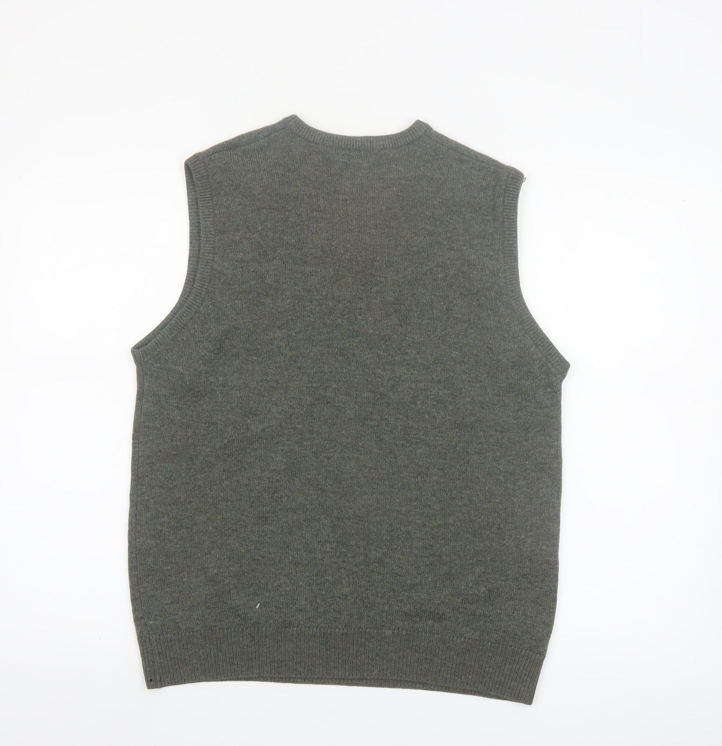 Woolworths Men Grey Lambswool V-Neck Jumper Vest Medium