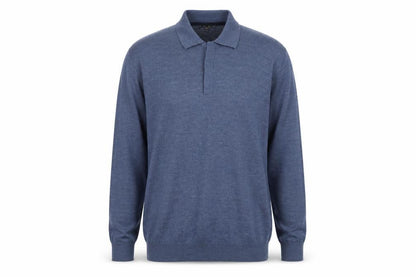 Club Room Men's Blue Collared Pullover Jumper XL Merino Wool Blend
