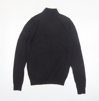 Reiss Men’s Black Merino Wool Roll Neck Jumper Size S