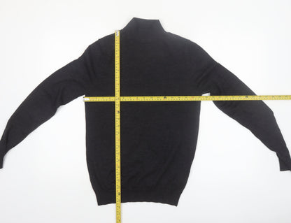 Reiss Men’s Black Merino Wool Roll Neck Jumper Size S