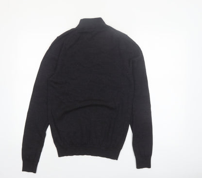 Reiss Men’s Black Merino Wool Roll Neck Jumper Size S