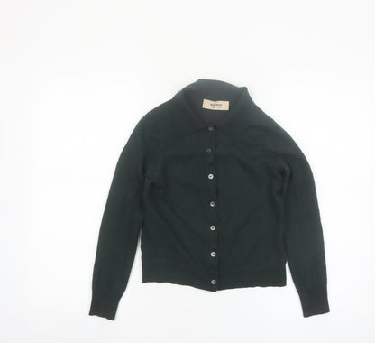 Mos Mosh Women's Green Collared Wool Blend Cardigan XS