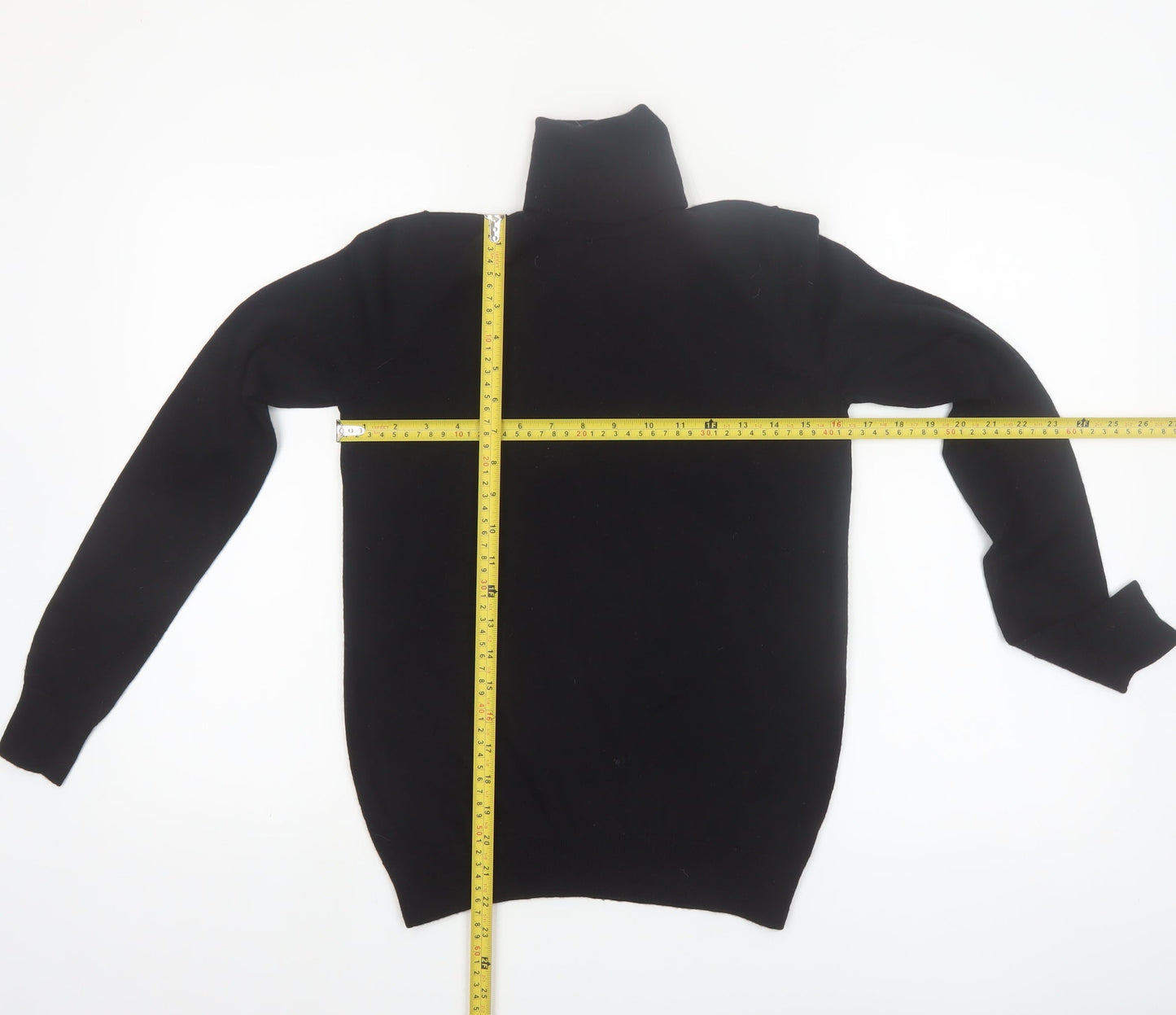 Uniqlo Women Black Wool Roll Neck Jumper Size S
