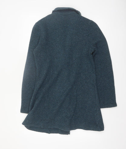 Laura Ashley Women Blue Wool Long Sleeve Cardigan UK 12 Classic Style
