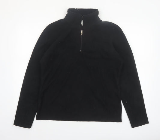 MIKK Athletica Men's Black Fleece 1/4 Zip Pullover Sweatshirt L