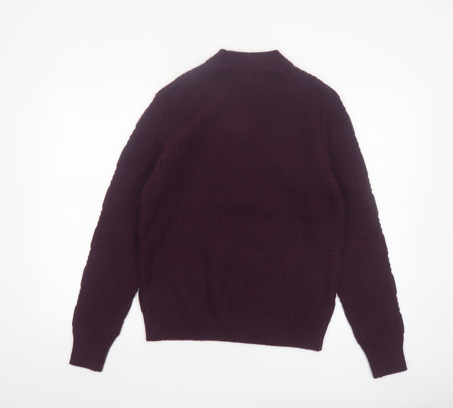 Marks and Spencer Men's Purple Lambswool Blend Jumper Size S