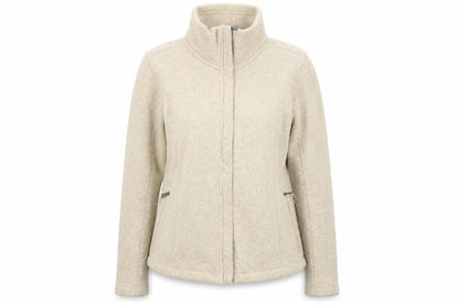 Lands' End Women's Beige Fleece Zip Jacket Size M Regular
