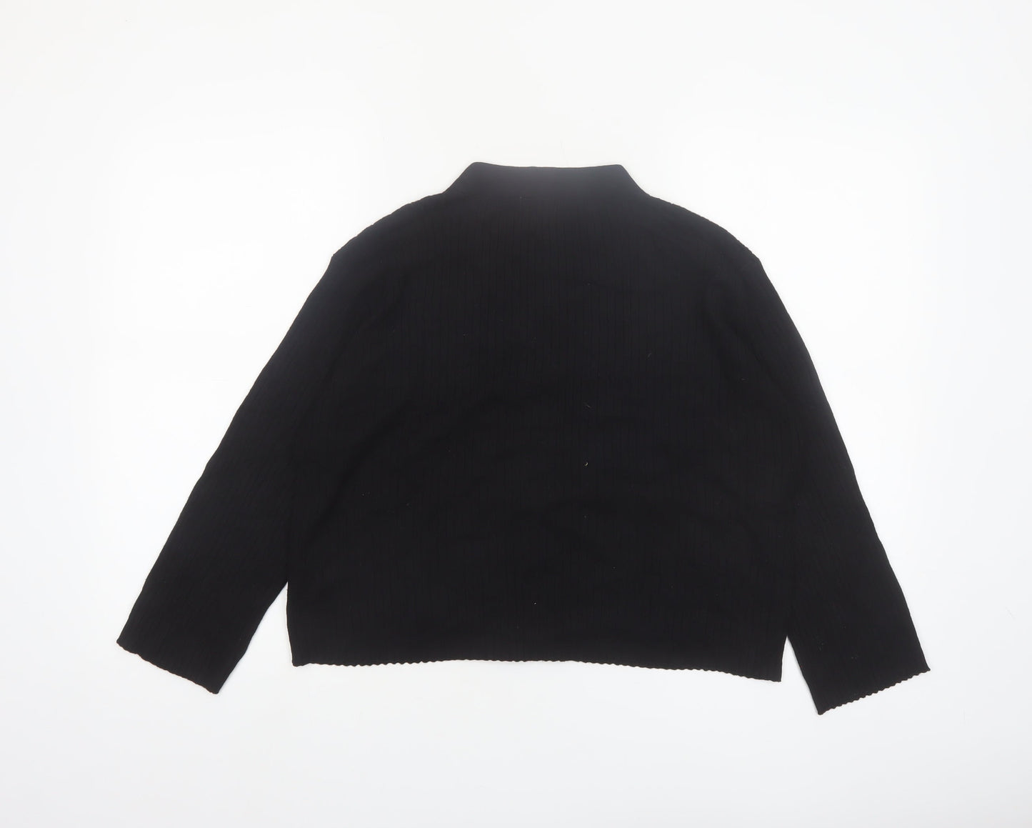Boohoo Petite Women's Black V-Neck Button Cardigan Size 8