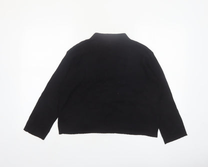 Boohoo Petite Women's Black V-Neck Button Cardigan Size 8