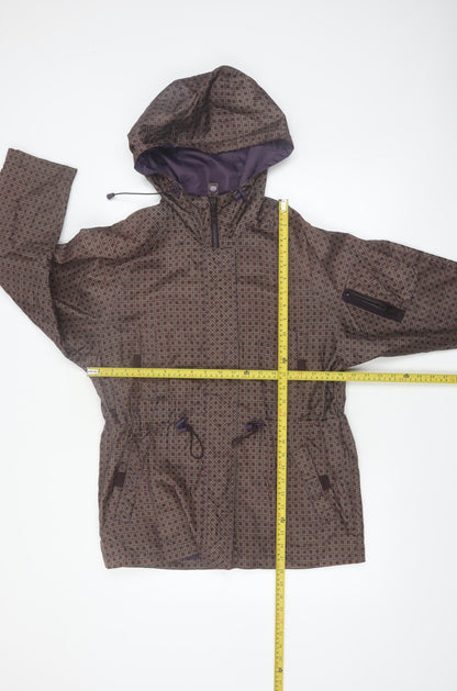 Sequence Women’s Brown Geometric Hooded Anorak Jacket XS Petite