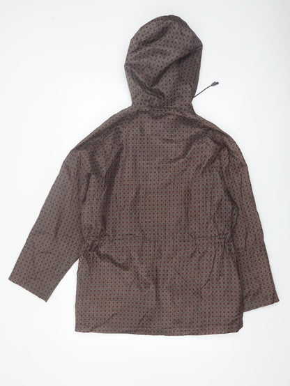 Sequence Women’s Brown Geometric Hooded Anorak Jacket XS Petite