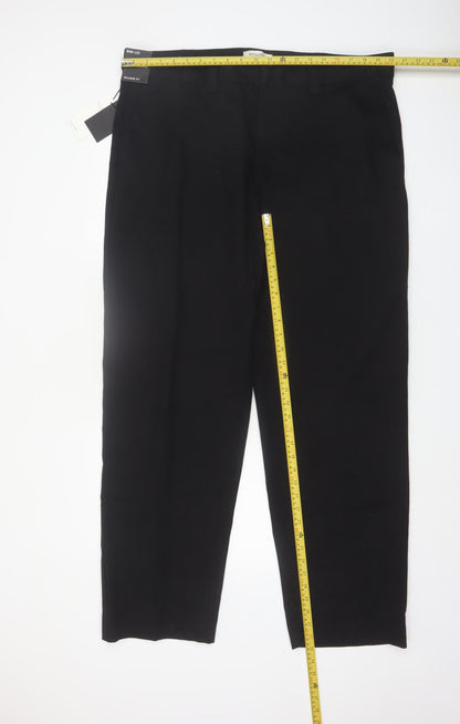 Marks and Spencer Autograph Men's Black Cotton Chino Trousers 40W 33L