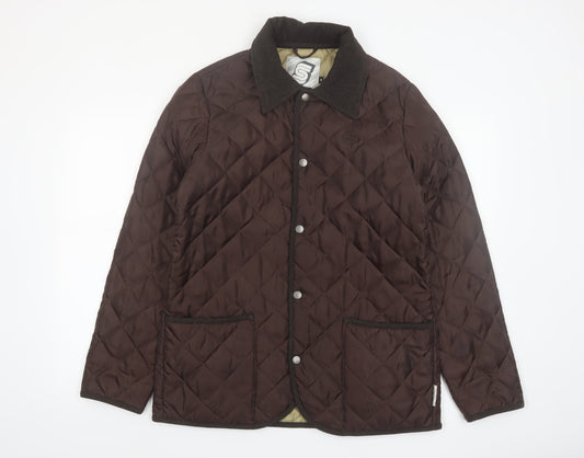 Schottzysen Mens Brown Quilted Mid-Length Jacket Size M