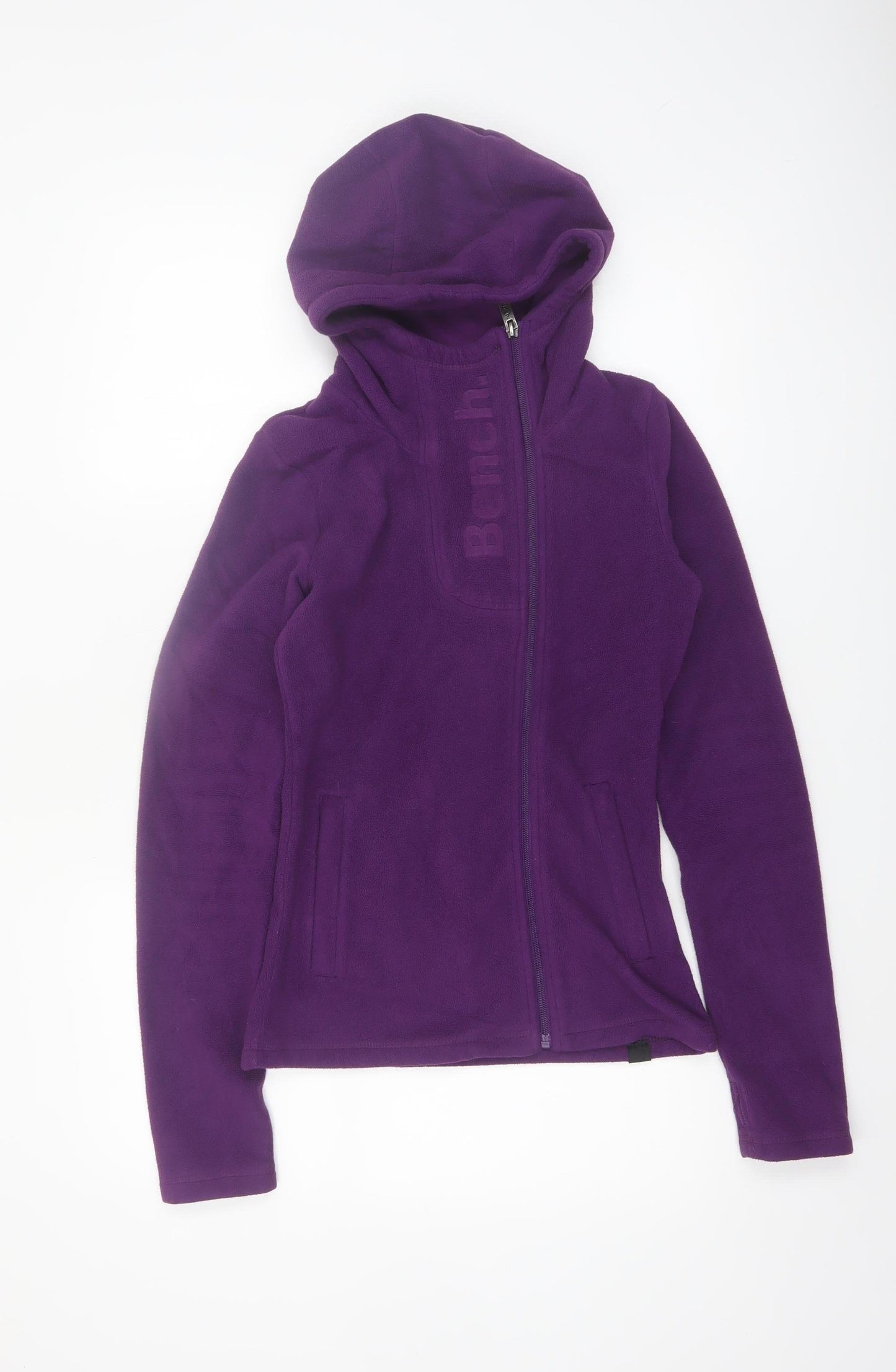Bench Womens Purple XS Full Zip Fleece Hoodie Polyester
