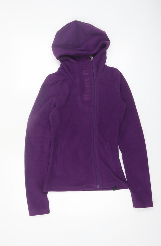 Bench Womens Purple XS Full Zip Fleece Hoodie Polyester